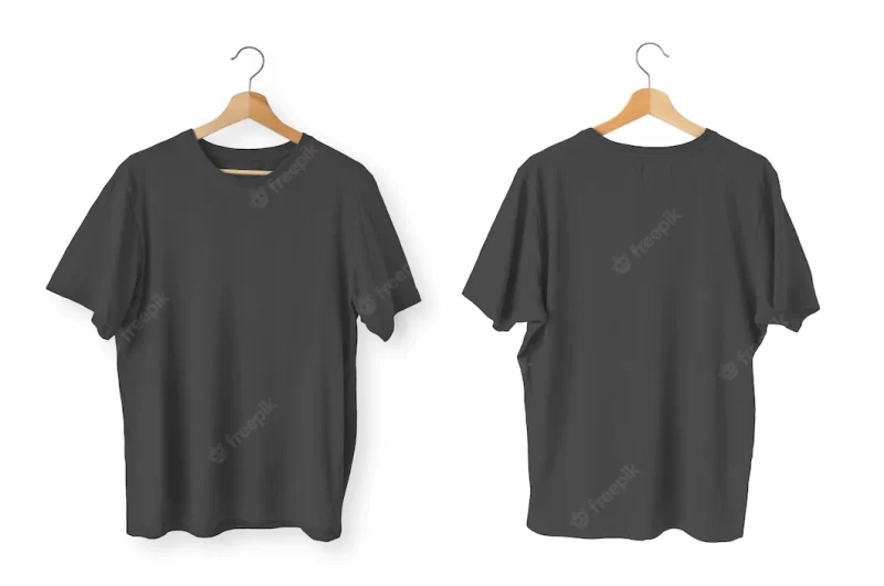 Front and back isolated black t-shirts Free Photo