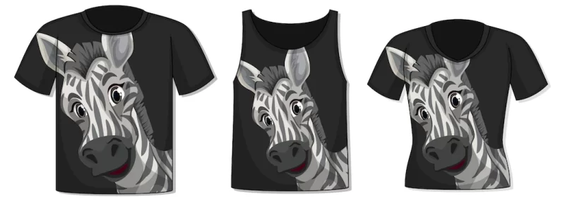 Front of t-shirt with zebra template Free Vector