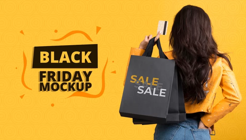 Front view of black Friday concept mock-up Free Psd