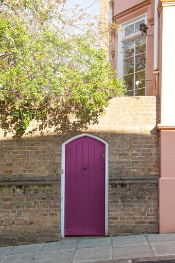 Front View Front Door With Brown Wall Tree 23 2149360605