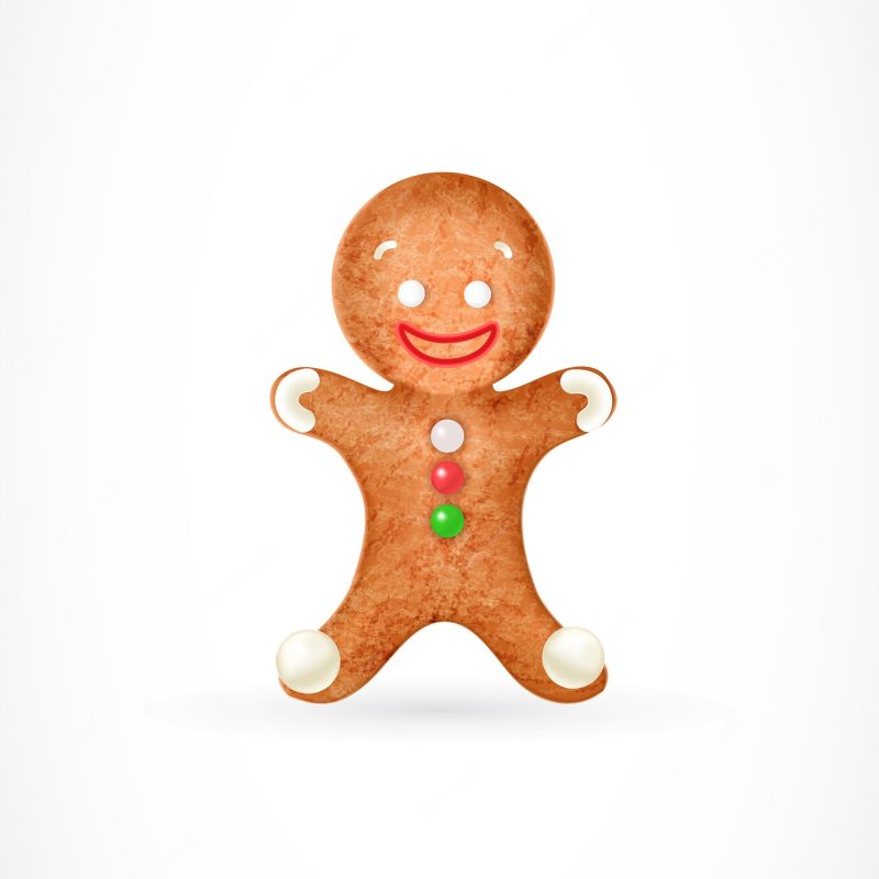 Funny gingerbread man Free Vector