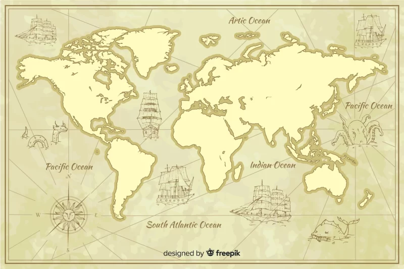 Geographic vintage map worldwilde Free Vector Geographic vintage map worldwilde Free Vector