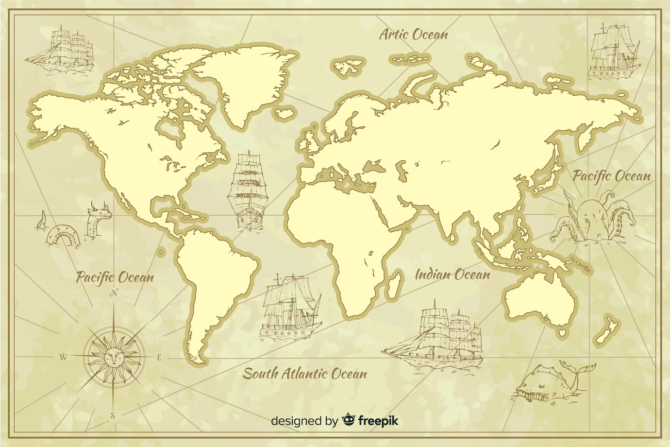 Geographic Vintage Map Worldwilde 52683 25730