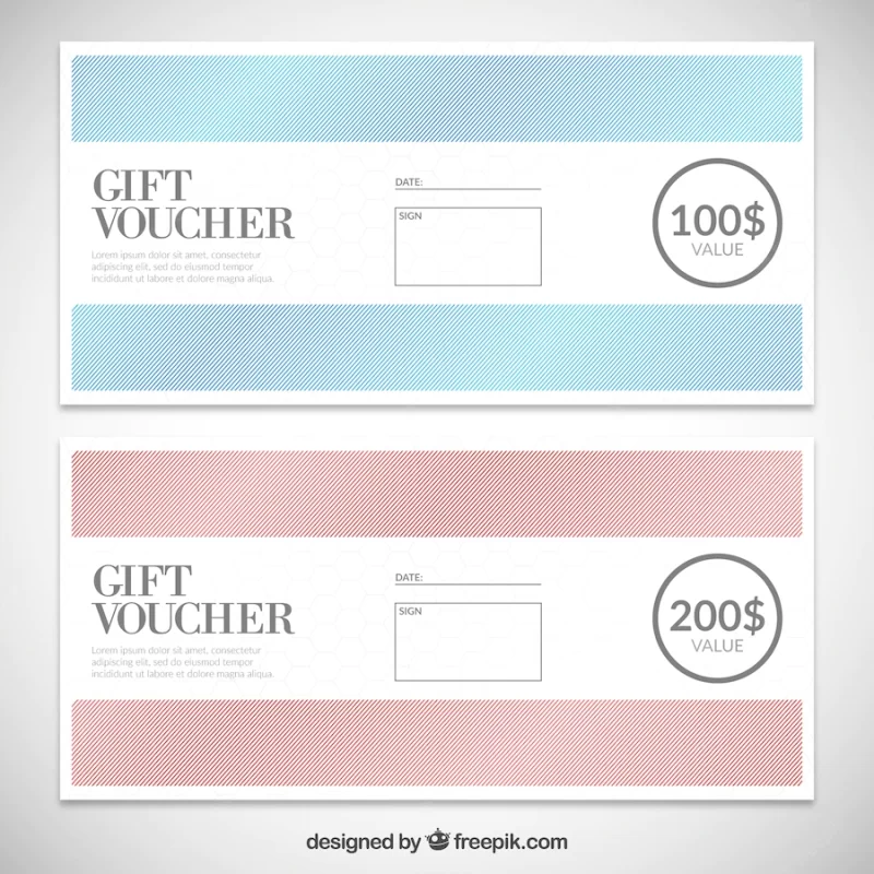 Gift voucher template pack Free Vector