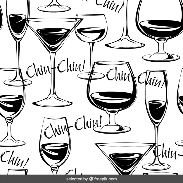 Glasses Wine Hand Drawn Pattern 1015 192