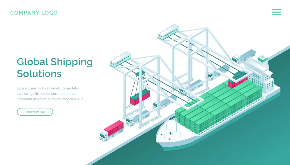 Global Shipping Solutions Isometric Landing Page 107791 5007