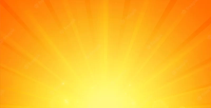 Glowing rays background in orange color Free Vector