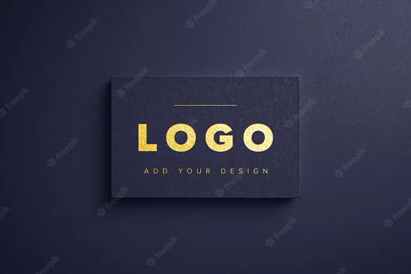 Gold foil logo mockup Free Psd