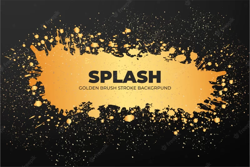 Golden brush stroke banner template Free Vector