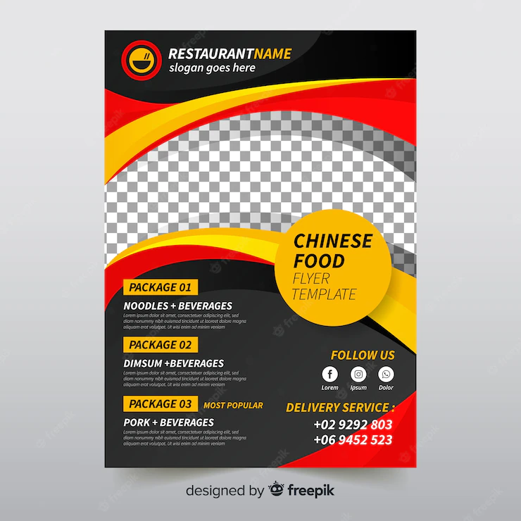 Golden Detail Chinese Food Flyer Template 52683 2925