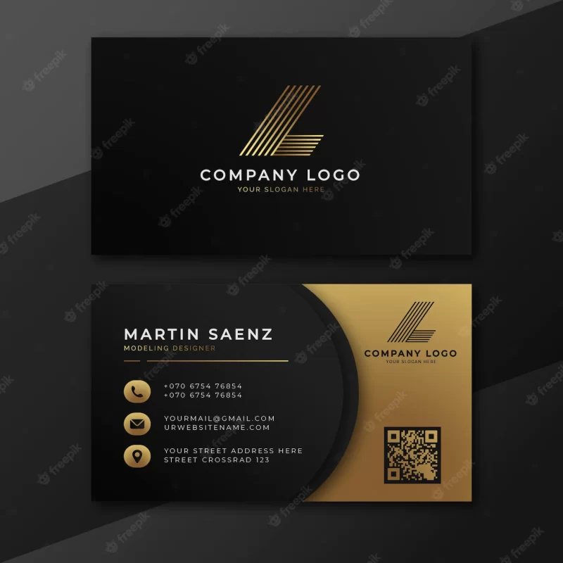 Golden foil style business card template Free Vector