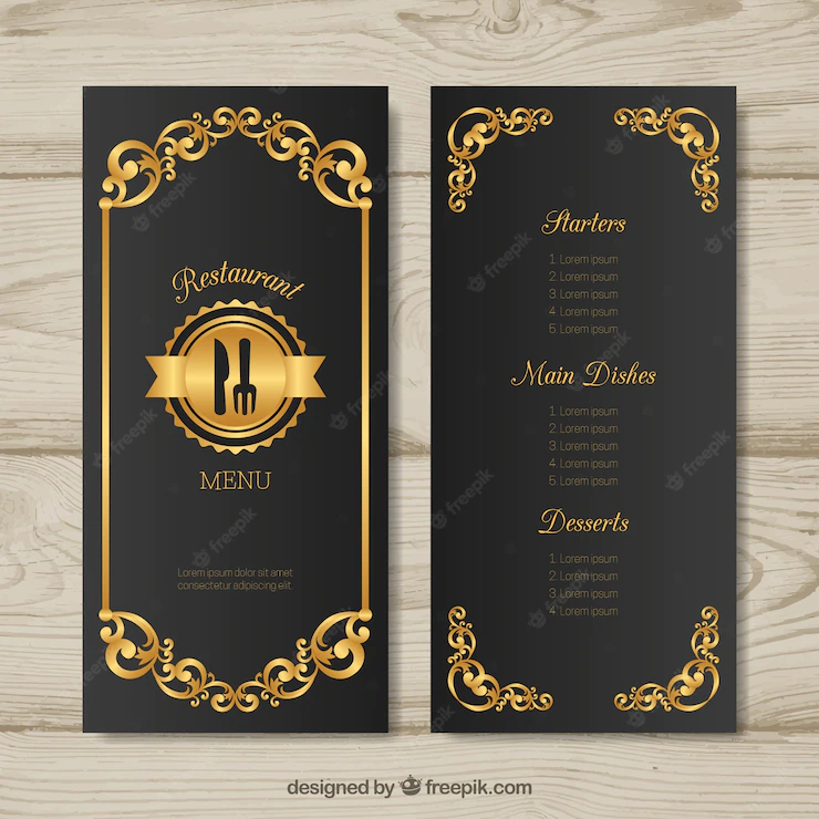 Golden Menu Template With Retro Style 23 2147653445