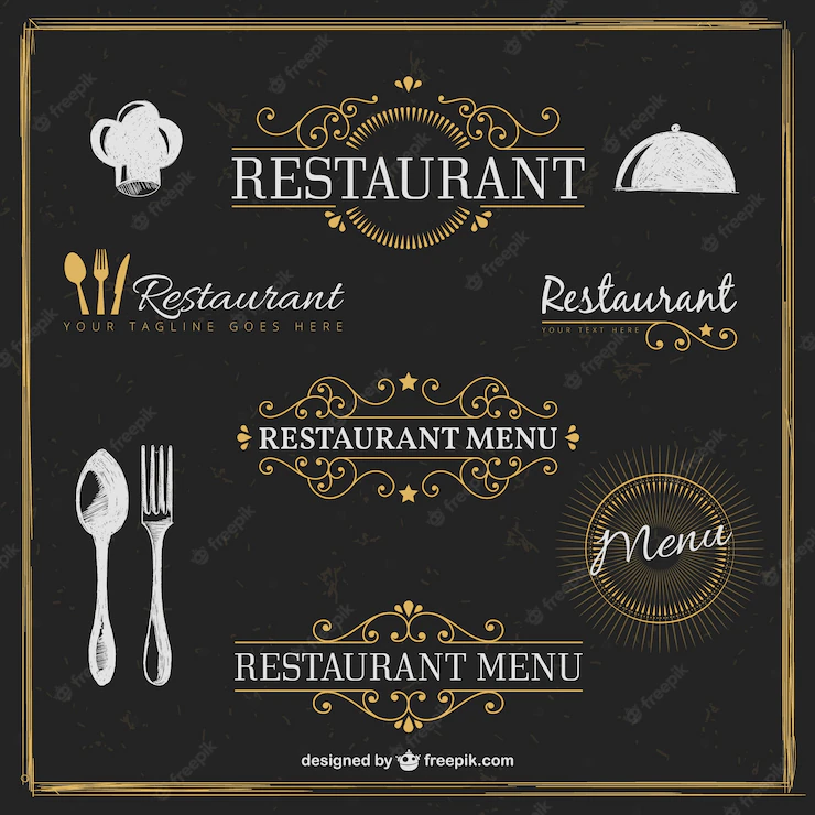 Golden Restaurant Badges Retro Style 23 2147511032