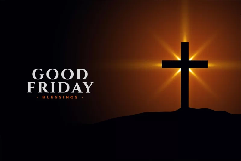 Good Friday holy greeting card with cross Free Vector