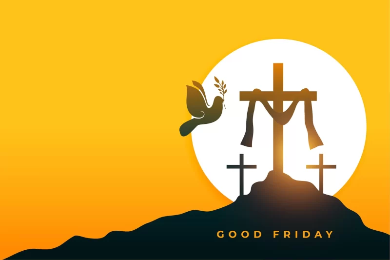 Good Friday peace holy week greeting card Free Vector