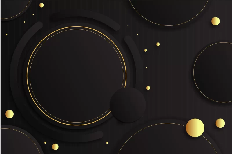 Gradient black backgrounds with golden frames Free Vector