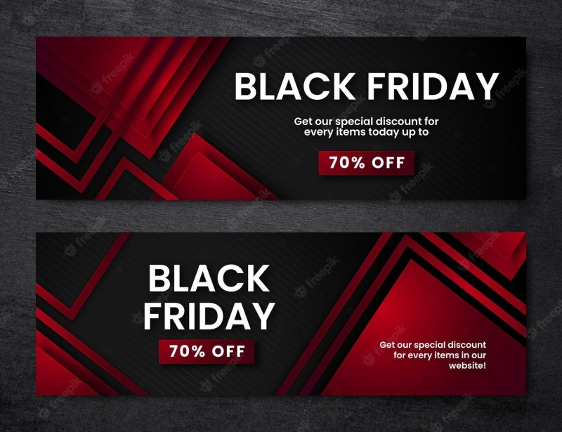 Gradient black Friday banners Free Vector