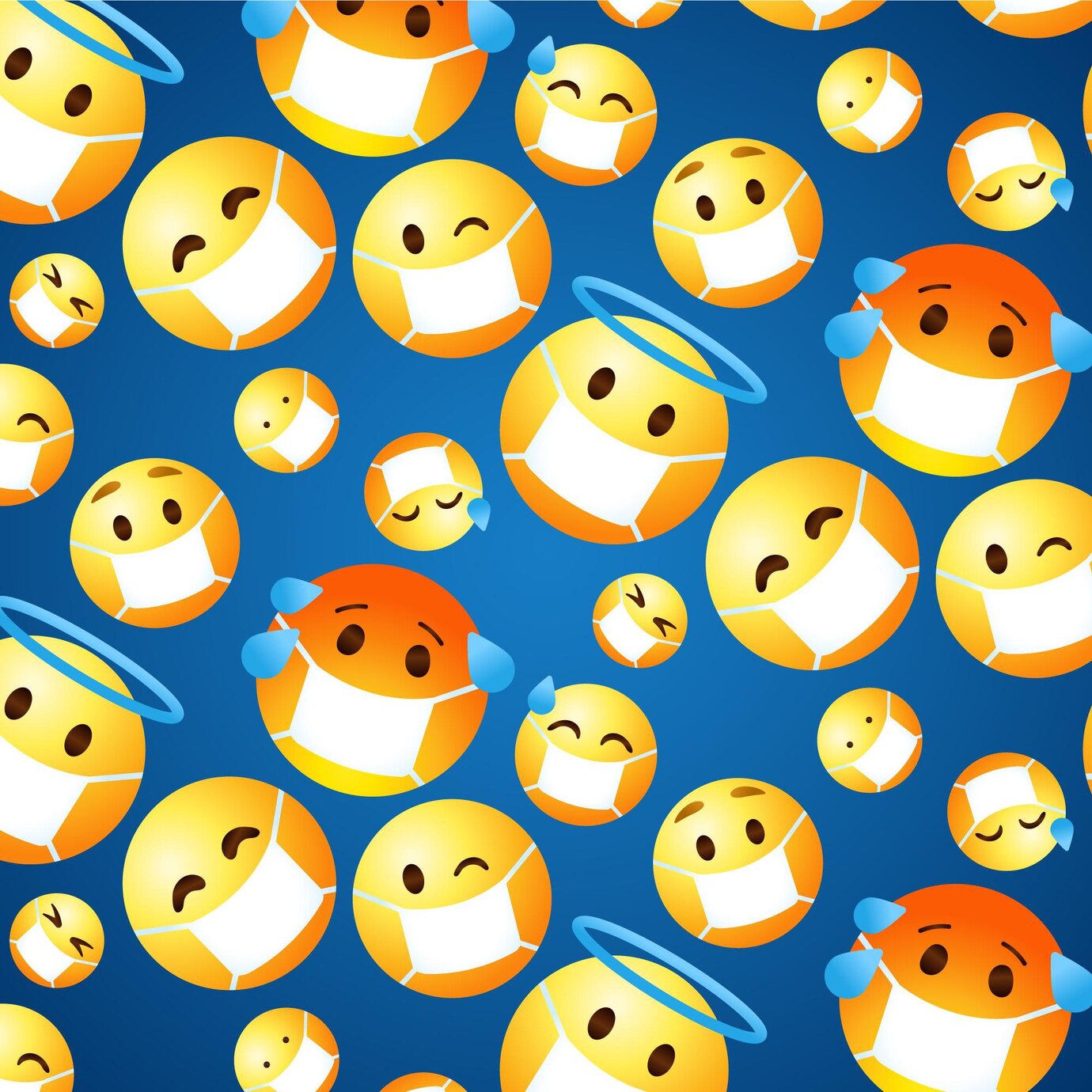 Gradient Emoji With Face Mask Pattern 23 2149036190