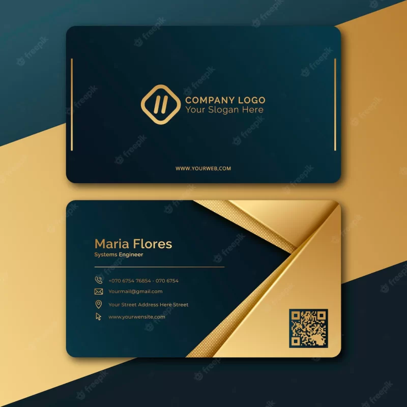 Gradient golden luxury business card template Free Vector