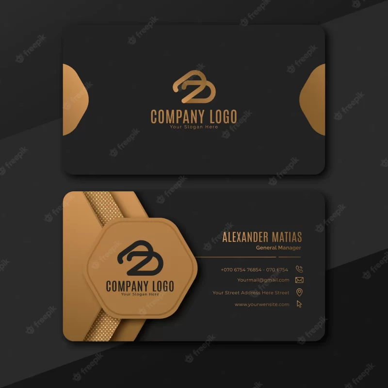 Gradient golden luxury business card template Free Vector