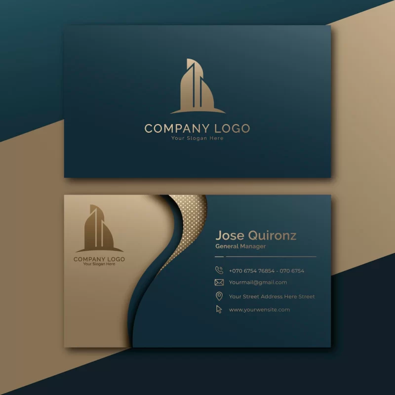 Gradient golden luxury business card template Free Vector