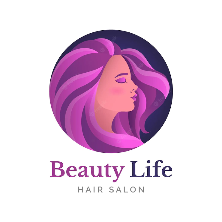 Gradient hair salon logo template Free Vector