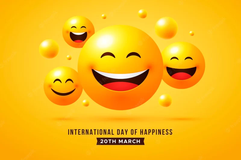 Gradient international day of happiness illustration Free Vector