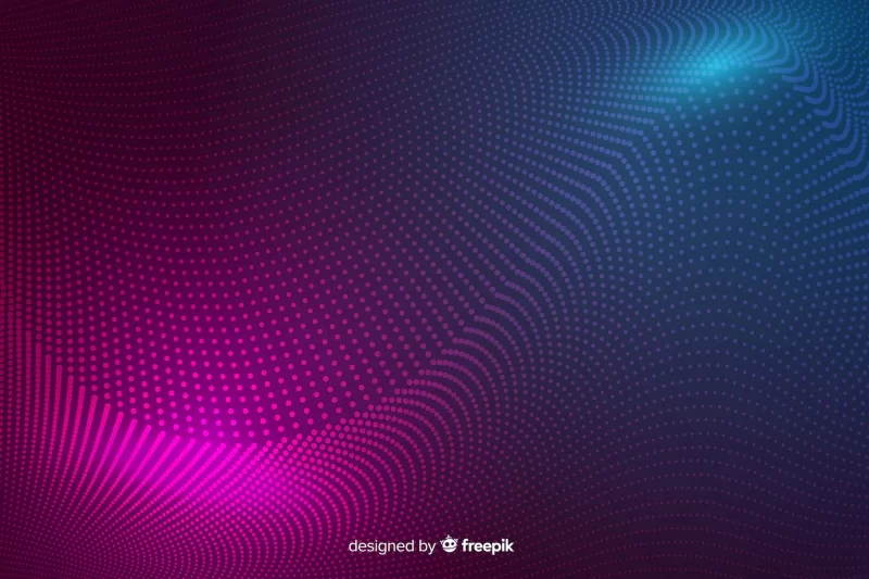 Gradient purple and blue glowing particles Free Vector