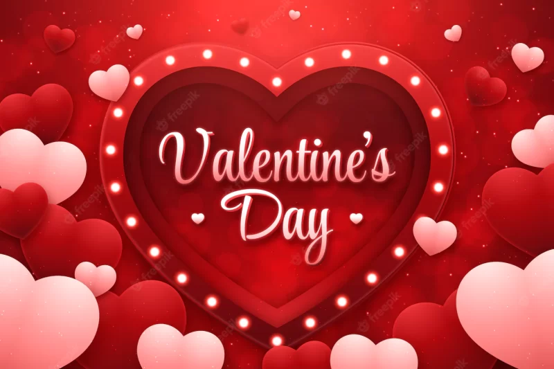 Gradient valentine’s day background Premium Vector