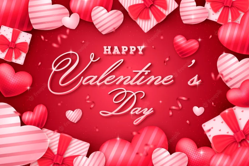 Gradient valentine’s day background Premium Vector