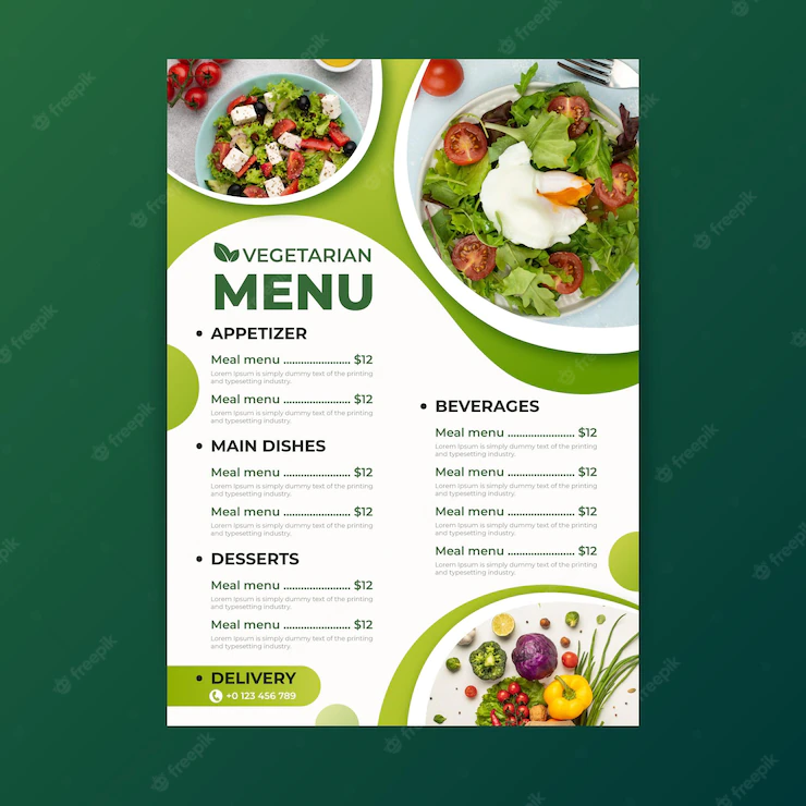 Gradient Vegetarian Food Menu Template 52683 72117