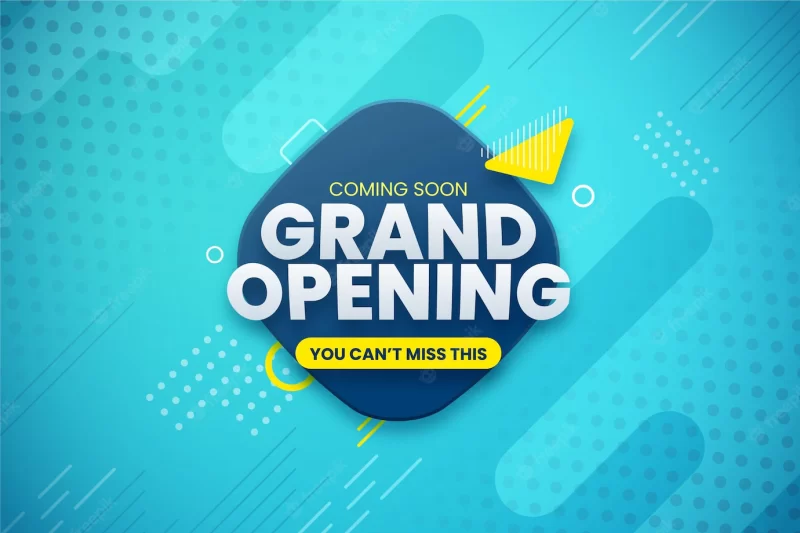 Grand opening soon promo background Free Vector