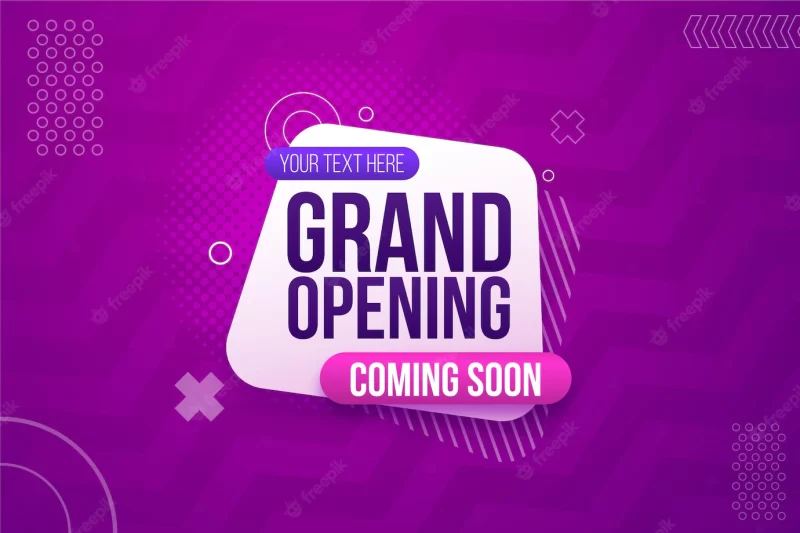 Grand opening soon promo background Free Vector