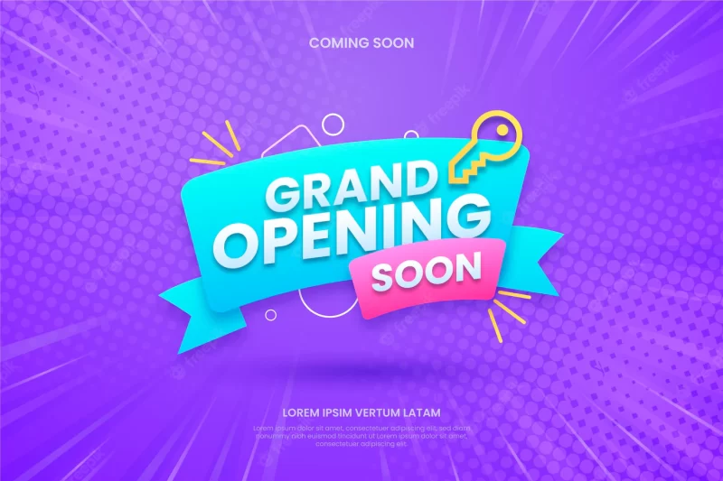 Grand opening soon promo Free Vector