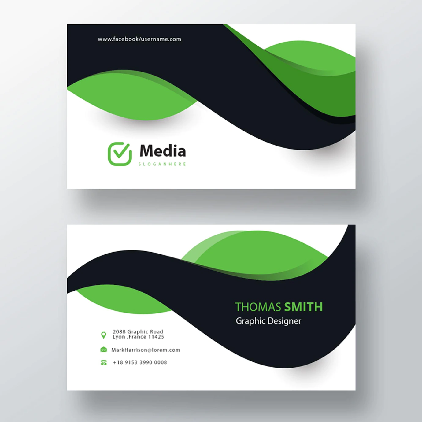 Green Black Business Card Template 1409 1462