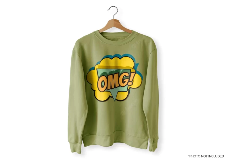 Green front sweater mockup Free Psd