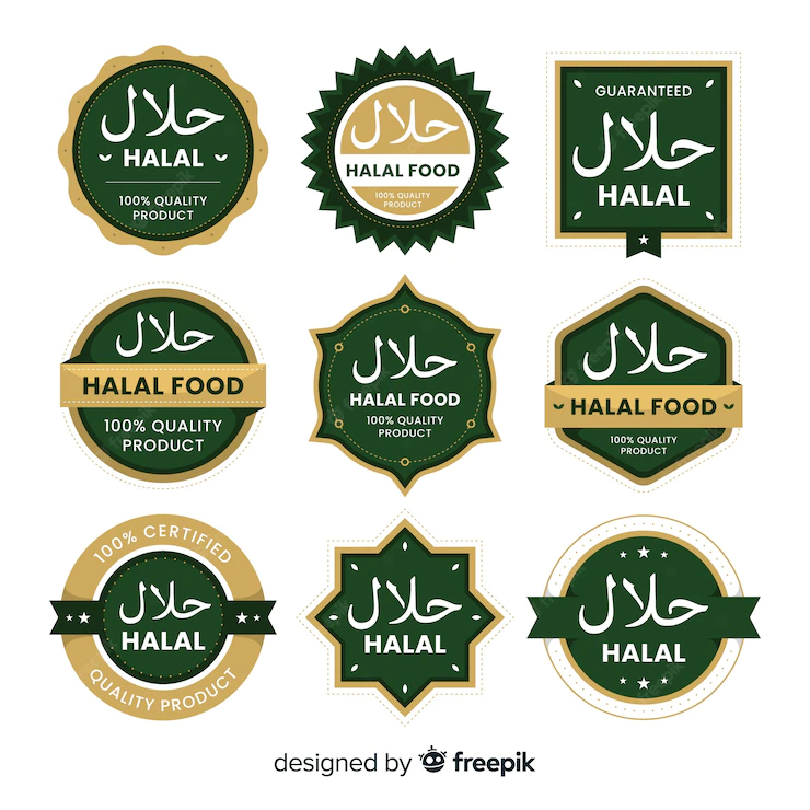 Green Halal Label Collection With Flat Design 23 2147895246