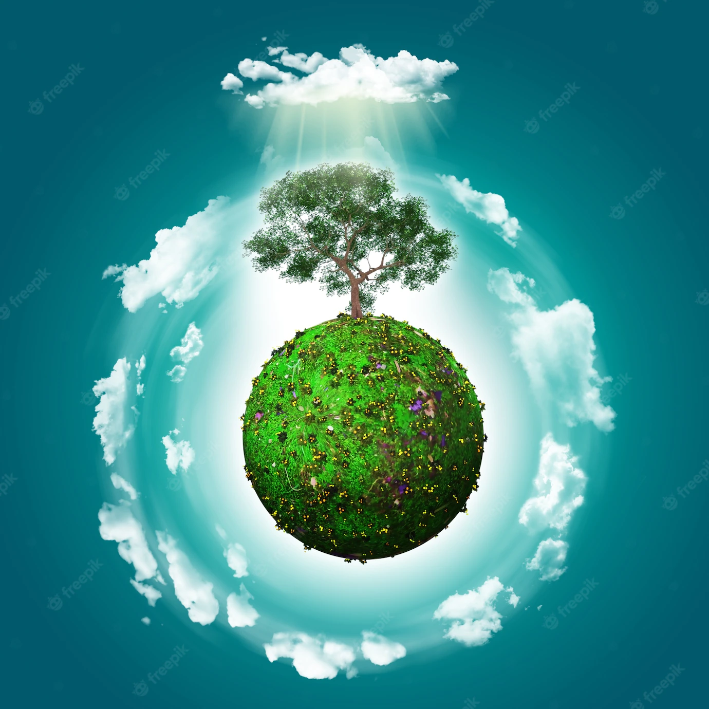 Green World With Tree Background 1048 1484