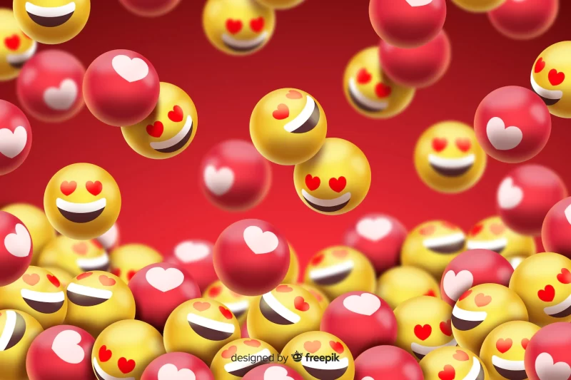 Group of love smiley emoticons Free Vector