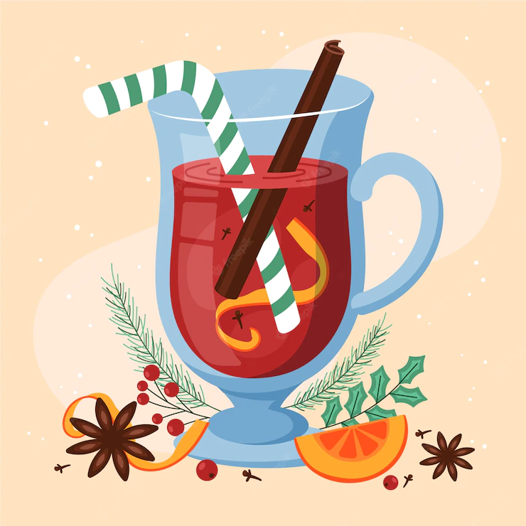 Hand Drawn Christmas Mulled Wine Illustration 23 2149166340