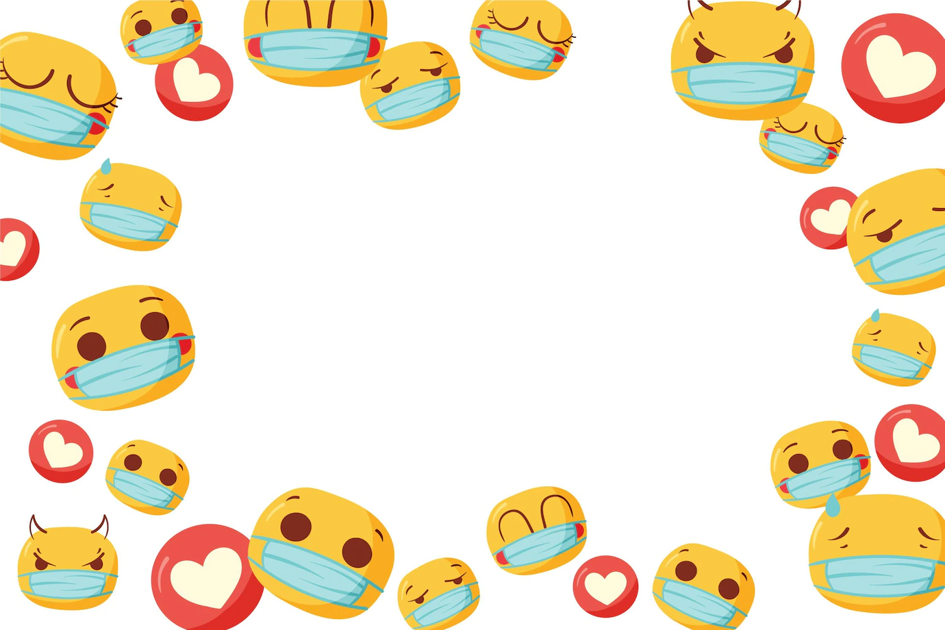 Hand Drawn Emoji With Face Mask Wallpaper 23 2149050154