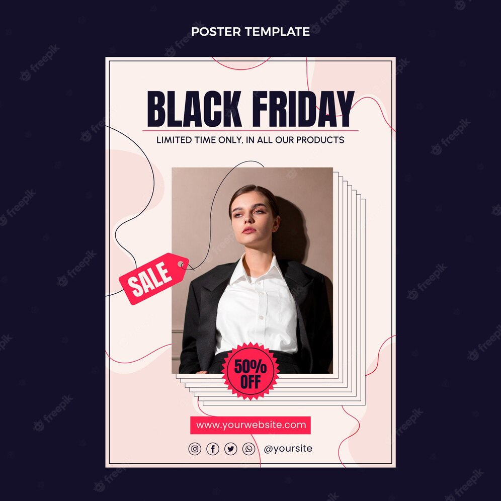 Hand Drawn Flat Black Friday Vertical Poster Template 23 2149101015