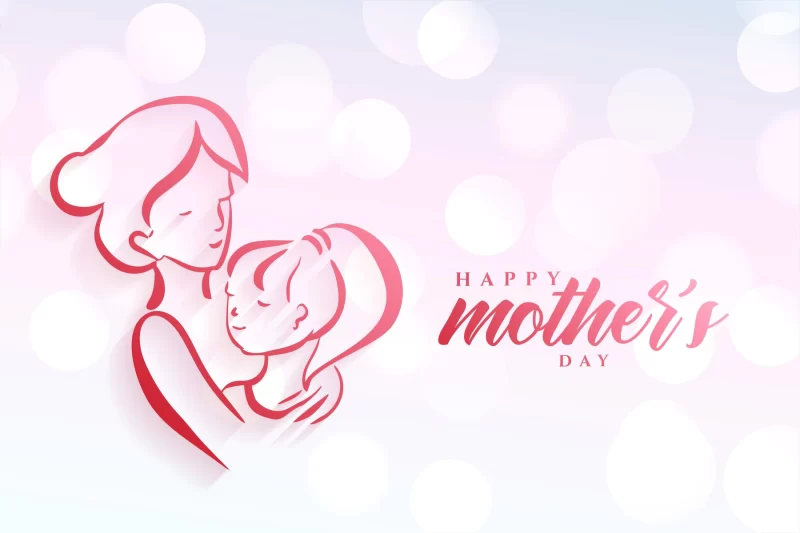 Hand drawn happy mother’s day card design Free Vector