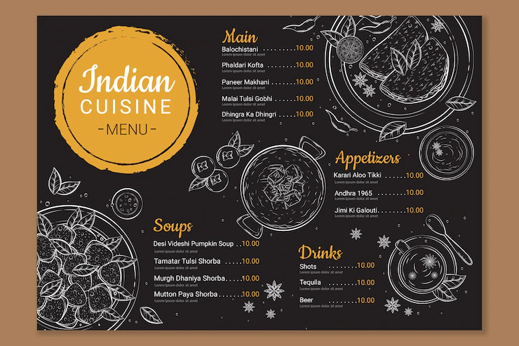 Hand Drawn Traditional Indian Restaurant Menu Template 23 2149027411