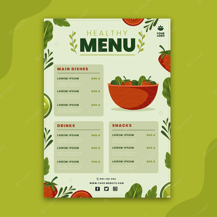 Hand Drawn Vegetarian Restaurant Menu Template 23 2149100418