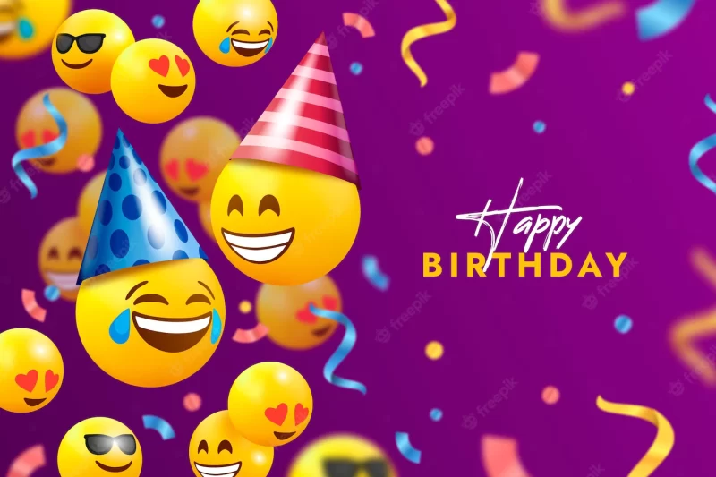 Happy birthday emoji background Free Vector - Cariblens