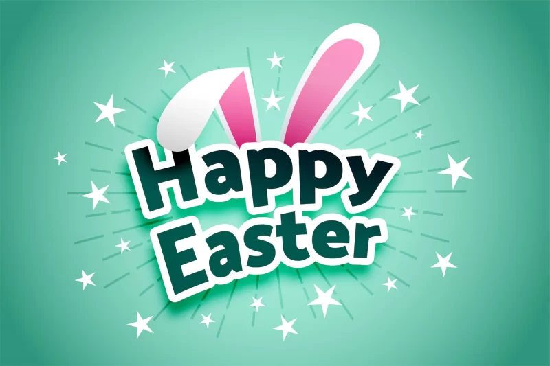 Happy Easter celebration joyful card background Free Vector