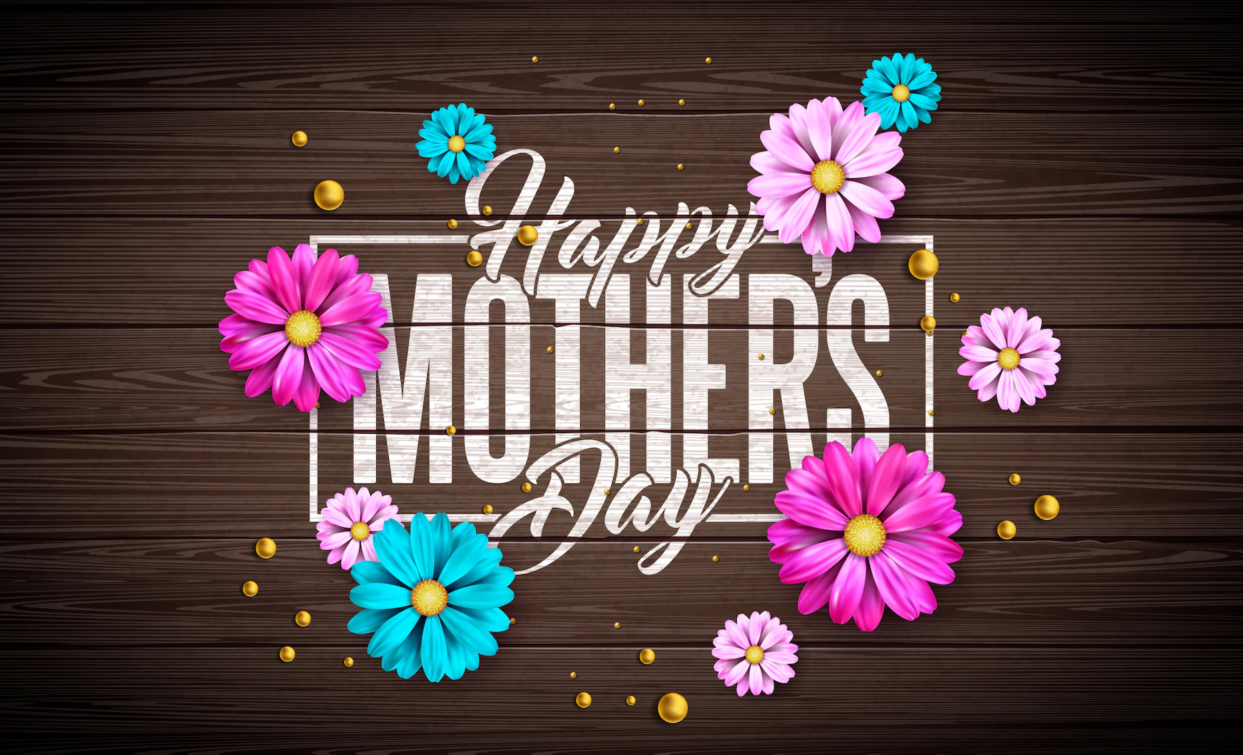 Happy Mother S Day Greeting Card Design With Flower Typography Letter Vintage Wood Background Celebration Illustration Template Banner Flyer Invitation Brochure Poster 1314 2740