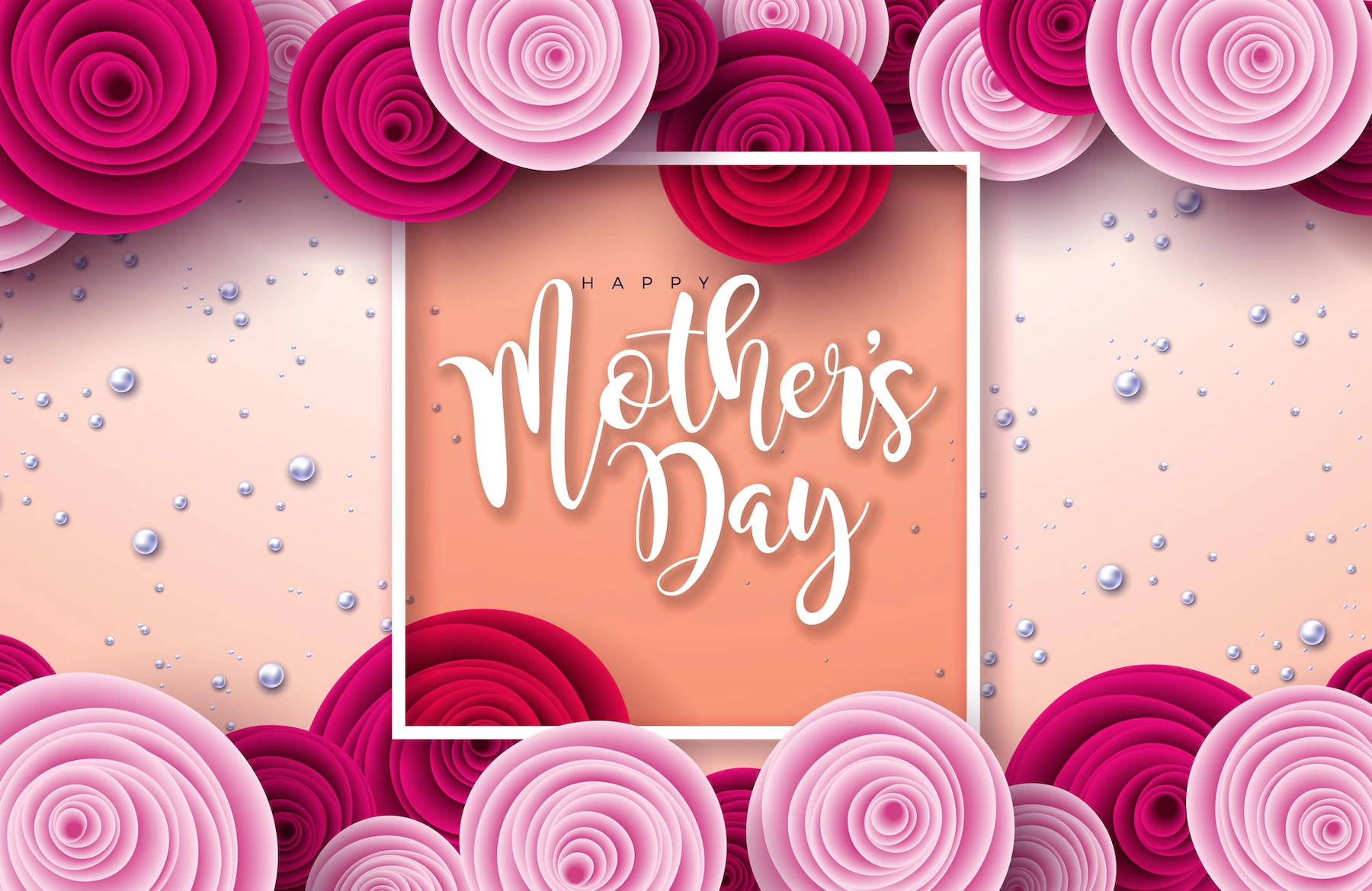 Happy Mother S Day Illustration With Rose Flower Typography Letter Light Pink Background 1314 3166