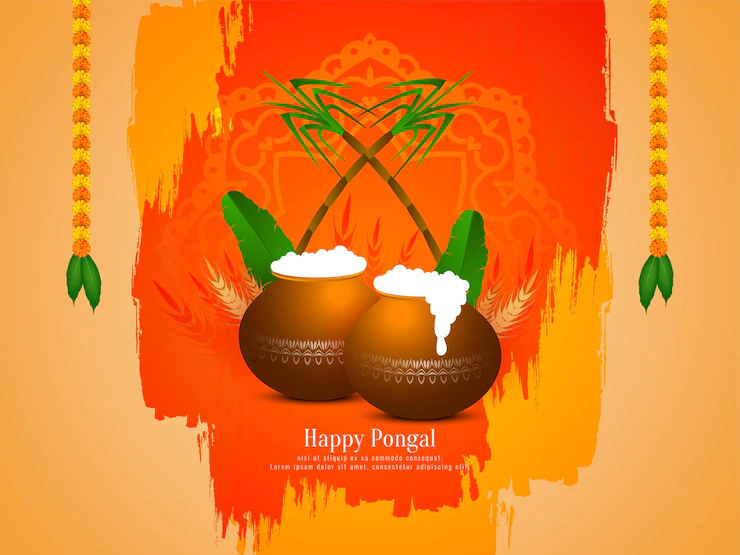 Happy Pongal Agriculture Festival Greeting Background Design Vector 1055 11846